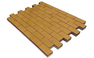  Тротуарная плитка Steinrus Прямоугольник Лайн 200х100х80 мм Желтый: внешний вид